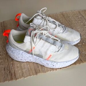 Nike Crater Impact Summit White and Orange Sneakers